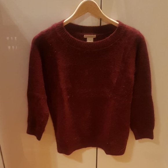 Club Monaco Women's Rabbit Hair Crew Neck Sweater - Picture 1 of 4
